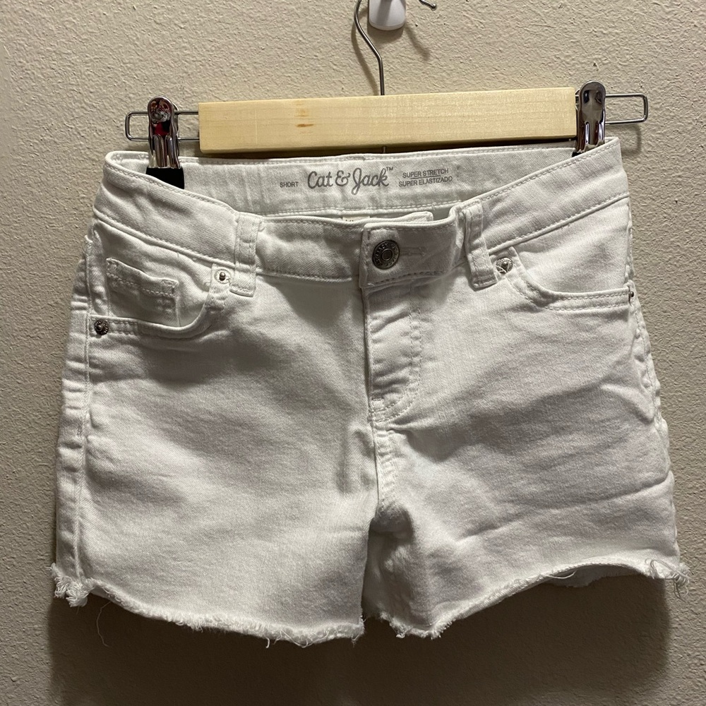 Cat & Jack Girls White Jean Shorts
